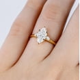 thumbnail image 3 of Jewelerix Women’s Dainty Marquise Cut Engagement Ring Moissanite Comfort Fit Wedding Ring 10K White/Yellow Gold Vermeil Mother's Day Gift Ring, 3 of 5