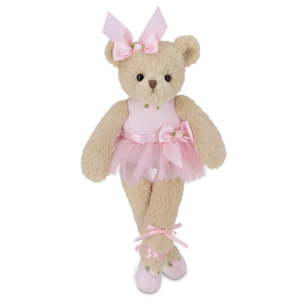 Bearington Nina Plush Stuffed Animal Ballerina Teddy Bear in Pink