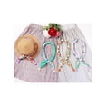 thumbnail image 6 of INSPIRE CHIC Women's Floral Printed Square Scarves, 23.6X23.6" Flowers Tassel Gauze Headscarf Neckerchief Purple Green Heart Flower, 6 of 6