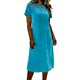 thumbnail image 1 of Vestido de Color Sólido Cuello Redondo de las Mujeres Terciopelo Cremallera Montado Suéter Mini Casual, Vestido Casual de las Mujeres, 1 of 7