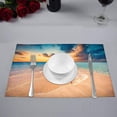 thumbnail image 2 of MKHERT Tropical Beach Sunset and Clear Turquoise Ocean Placemats Table Mats for Dining Room Kitchen Table Decoration 12x18 inch,Set of 6, 2 of 4