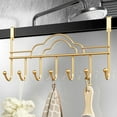 thumbnail image 6 of Over the Door Hooks for Towels & Keys | No Drill Installation | Rustproof Steel Hooks for Bathroom & Bedroom | Space Saving Storage Organizer | Gold or Rose Gold Finish | 1 Piece, 6 of 6