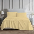 thumbnail image 4 of Purity Home 4-Piece 100% Cotton Percale Bedsheet Set, Queen Yellow – 400 Thread Count, Cool & Crisp, Breathable, Deep Pocket, 4 of 14