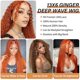 thumbnail image 5 of Peluca DJFG Ginger de pelo humano, 76 cm, densidad 200, naranja, rizado, 5 of 8