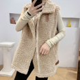thumbnail image 5 of Fartey Womens Fuzzy Fleece Vest Casual Warm Sleeveless Zip Up Sherpa Vest Jacket with Pockets Dressy Casual Lapel Collar Vests Coats 2XL, 5 of 6
