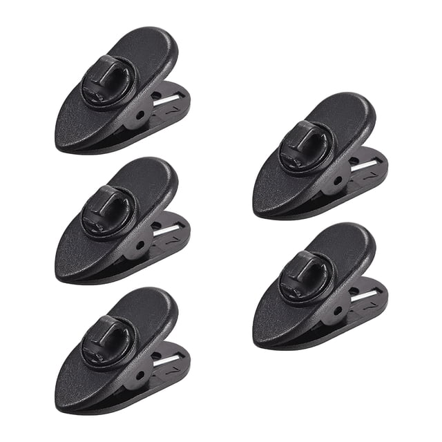 Clips para auriculares Uxcell, clip de ropa para cable de auriculares, color negro, 5 piezas