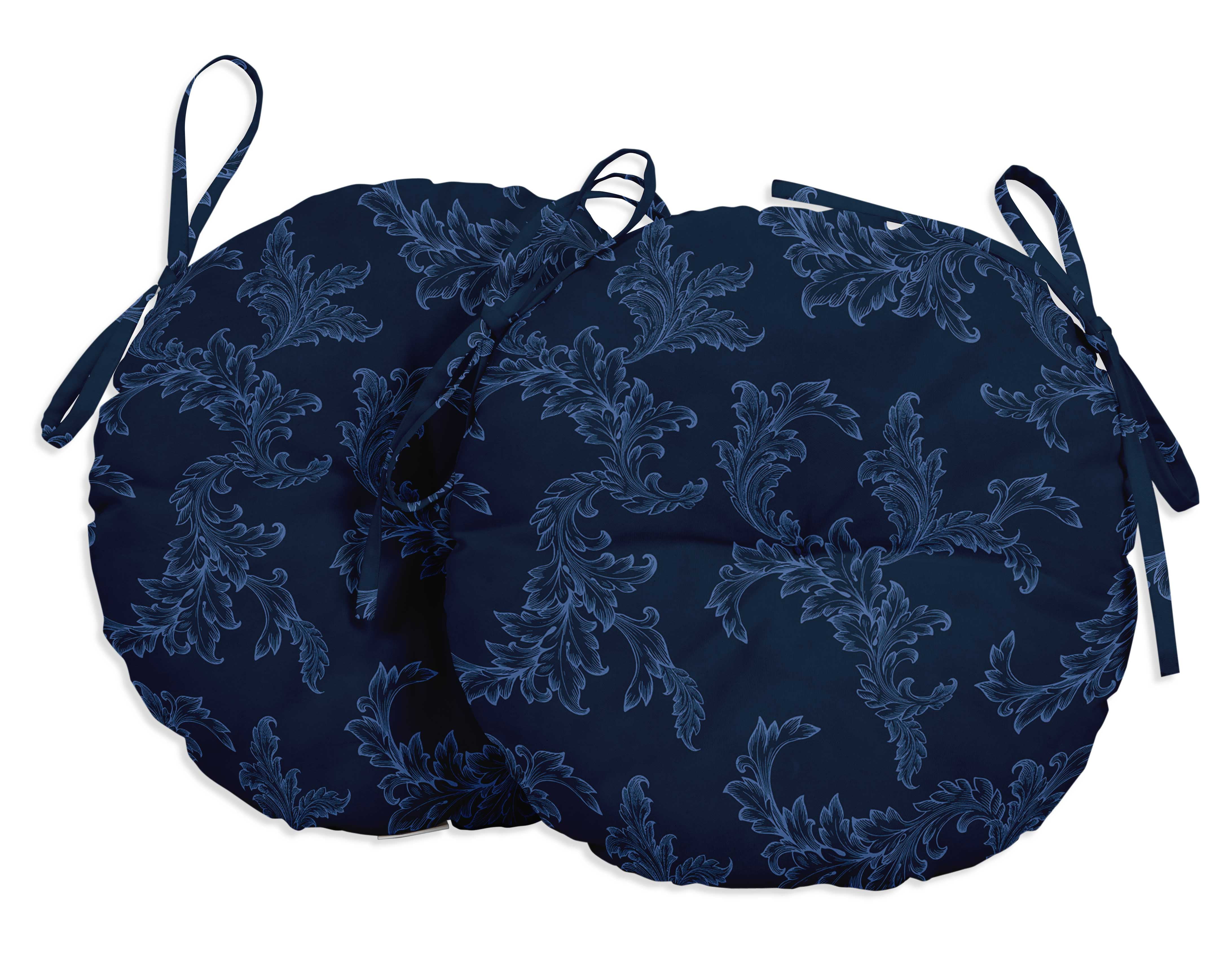 Vargottam Indoor/Outdoor Round Bistro Chair Cushions Block Print 15Inch Bistro Chair Pads