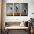 thumbnail image 3 of Elephant Stock Ballroom Dancers Wall Art - Horizontal Multi Panel Canvas - Living Room Wall Decor - Dance Multi Panel - Gray And Yellow Decor - 50" x 32", 3 of 8