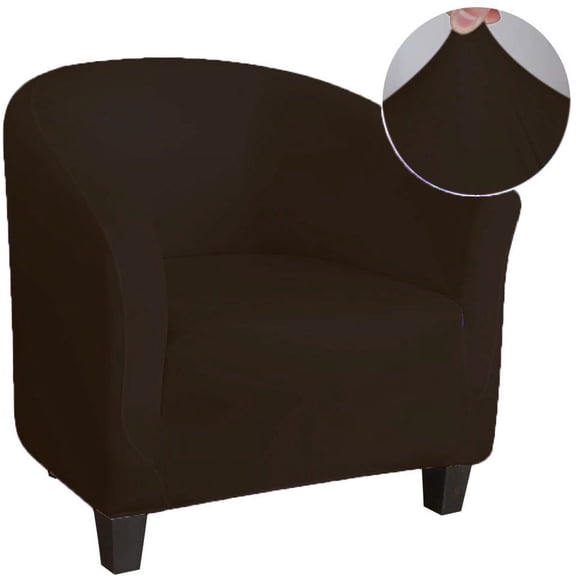 XmhyTop Club Chair Slipcover, Tub Chair Cover, Stretch Armchair Covers, Sofa Cover Furniture Protector for Living Room 25.59-35.43inch (Dark Brown)