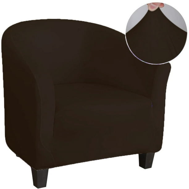 Nvzi Funda para sillón de club, funda para sillón, funda elástica para sillón, funda protectora para sofá, funda protectora para muebles para sala de estar de 25,59 a 35,43 pulgadas (marrón oscuro)