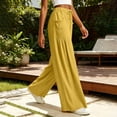 thumbnail image 4 of CHGBMOK Women's Plus Size Palazzo Pants Elastic High Waist Drawstring Wide Leg Pants Flowy Floor-Length Trousers with Pockets Loose Casual Pants, 4 of 9