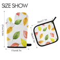 thumbnail image 2 of Yayeee Oven Mitts and Pot Holder Set of 2 Heat Resistant Kitchen Gloves Baking Hot Pad, Pink Colorful Leaves, 2 of 5