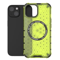 For Magnetic iPhone 13 Case, Honeycomb Structure [Compatible with MagSafe] Slim Fit Translucent Matte Design Shockproof Drop Protective Bumper Women Girls Men Boy iPhone 13,Green