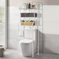 thumbnail image 1 of 2 Size Bathroom Organizer 3 Tiers Over the Toilet Storage, Washing Machine Rack Metal Bathroom Shelf Storage Rack for Bathroom, Bedroom, Kitchen, 1 of 8