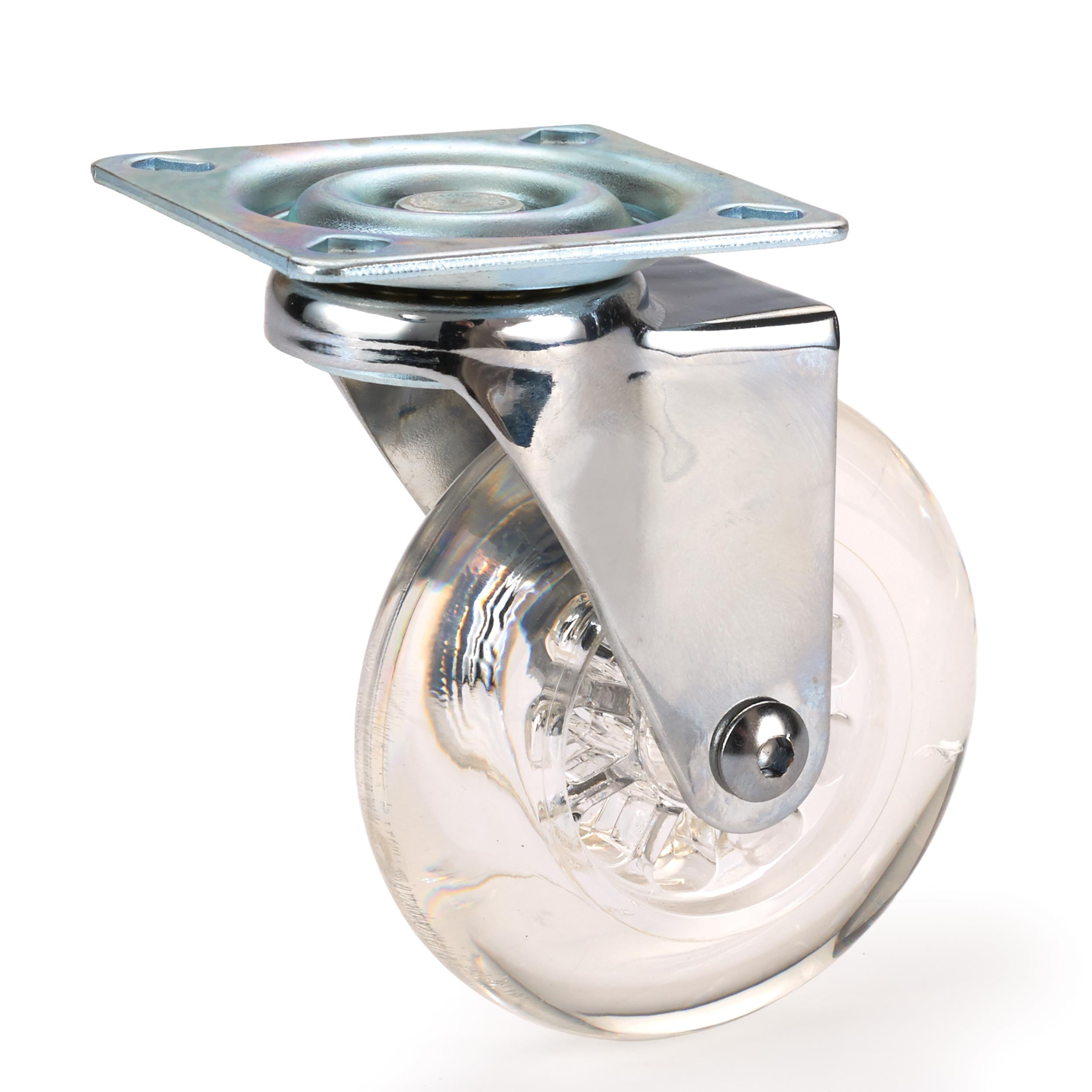 Selby Skate Wheel Casters with Rounded Wheel, Translucent, NonBrake, 3
