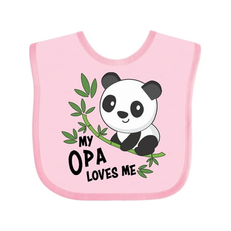 

Inktastic My Opa Loves Me- cute panda Gift Baby Boy or Baby Girl Bib