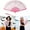 Pink, variant on GIXUSIL Lace Hand Folding Fan, Wedding Fan,Chinese Foldable Handheld Fan for Women ,Rose Lace Fan Folding Folding Fan Dance Dance Ancient Style Hanfu Plastic Fan Black