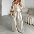 thumbnail image 2 of Women's Halter Vest and Wide Leg Pants Set, Tie Front Sleeveless Two Piece Outfit, 2 of 10