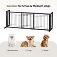 thumbnail image 4 of Free Standing Dog Gate, 21" Height Pet Gate Extra Wide Dog Gates for Stairs Doorways Front Porch Fireplace, 37" - 68" Wide Metal Adjustable Pet Fence Indoor, Black, 4 of 9