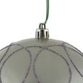 thumbnail image 2 of Vickerman 4.75" Lilac Candy Ornament with Circle Glitter Pattern, 4 per Bag, 2 of 7