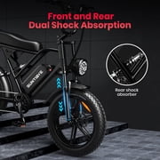 SUNTIBYE 2pcs G60 Peak 1500W Electric Bike, 20 Fat Tire E-Mountain Bikes,Long Range Electric Bike for Adults 48V 20Ah Ebike UL2849 Black
