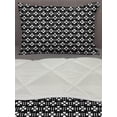 thumbnail image 3 of Mudcloth Comforter & Sham Bedding Set, Geometric Boho Native Mystic Triangles Design Print, 3 pcs Duvet Set Microfiber Filling Quilt, 5 Sizes, White and Black, by Ambesonne, 3 of 4