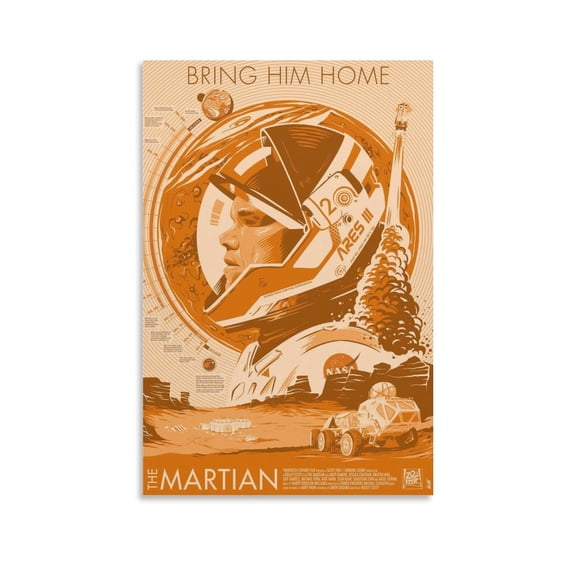 The Martian Classic Movie Poster Room Aesthetic Poster Print Art Wall Painting Canvas Posters Gifts Modern Bedroom Decor 16x24inch(40x60cm)