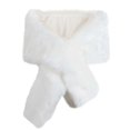 thumbnail image 2 of Gustave Women's Faux Fur Collar Shawl Wraps Cross Front Scarf Shrug Stole Winter Elegant Dress Cover Up Coat Shawls for Bridal Wedding Evening Party - White, 2 of 8