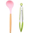 thumbnail image 1 of Juego de 2 piezas de silicona para utensilios de cocina, utensilios de cocina resistentes al calor con mango de madera, utensilio de cocina antiadherente, 1 of 5