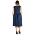 thumbnail image 3 of Women’s Plus Size Sleeveless Midi Fit and Flare Pocket Dress, 3 of 3