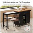 thumbnail image 2 of Lofka 79.06" Kitchen Island with Extendable Table for 2, Extendable Kitchen Island Cart on Wheels with Storage Cabinet & 2 Open Shelves, 3 Drawers, Black, 2 of 6