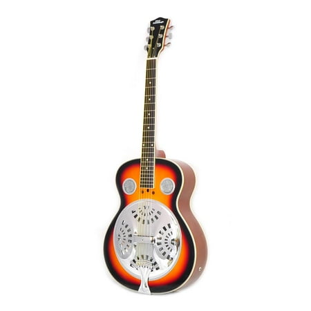 Pyle PGA48BR - 6-String Acoustic Resonator Guitar, Full Scale Resophonic, Accessory Kit