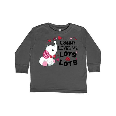 

Inktastic Grammy Loves Me Lots and Lots- cute elephant Gift Toddler Boy or Toddler Girl Long Sleeve T-Shirt