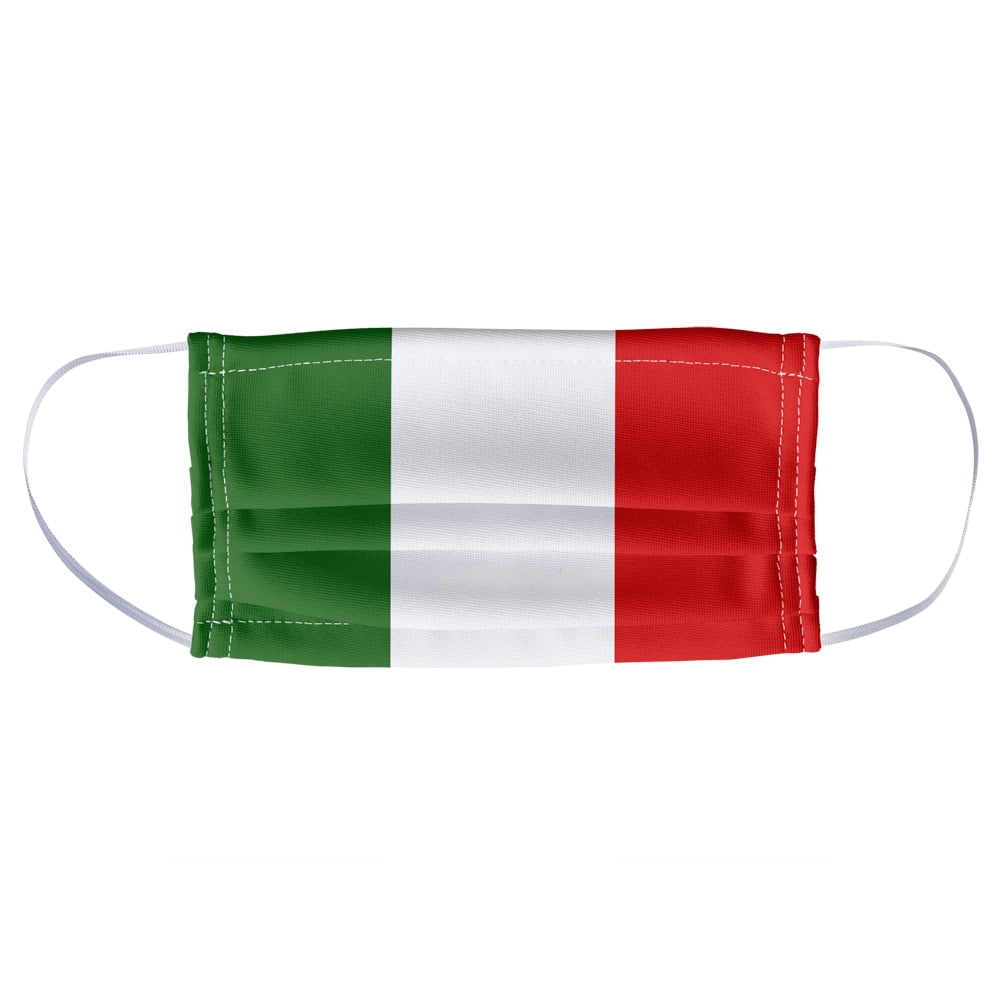 Italian Flag 1Ply Reusable Face Mask Covering, Unisex
