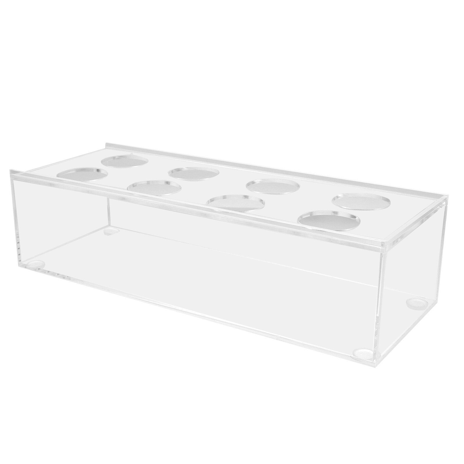 Hydroponic Vase Centerpieces Clear Acrylic Rectangular 8Hole Vase