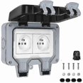 thumbnail image 1 of Waterproof socket Double outdoor socket IP66 Waterproof wall socket Style1- Thsinde, 1 of 5