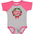 thumbnail image 3 of Inktastic Merry Christmas Wreath with Red Bow and Ornaments Boys or Girls Baby Bodysuit, 3 of 5