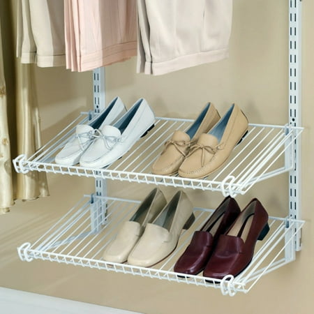 Rubbermaid Home Prod Dorfile FG3H9403WHT Configurations Closet Shoe Shelves, Titanium
