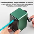 thumbnail image 3 of Deli Manual Pencil Sharpener Pencil Sharpening Machine Hand Crank Pencil Sharpener with Stronger Helical Blade to Fast Sharpen, Metal Green, 3 of 12