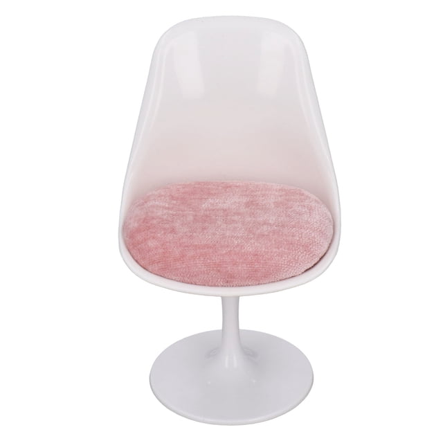 Silla De Oficina Para Casa De Muñecas, 1:6, Mini Silla Para Casa De Muñecas, Resistente A Caídas, Color Blanco Y Rosa, Informal Para Decoración