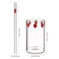 thumbnail image 4 of 1 set Strawberry Cup Resistente al calor Copa de vidrio de vidrio de paja de vidrio de cristal, 4 of 8