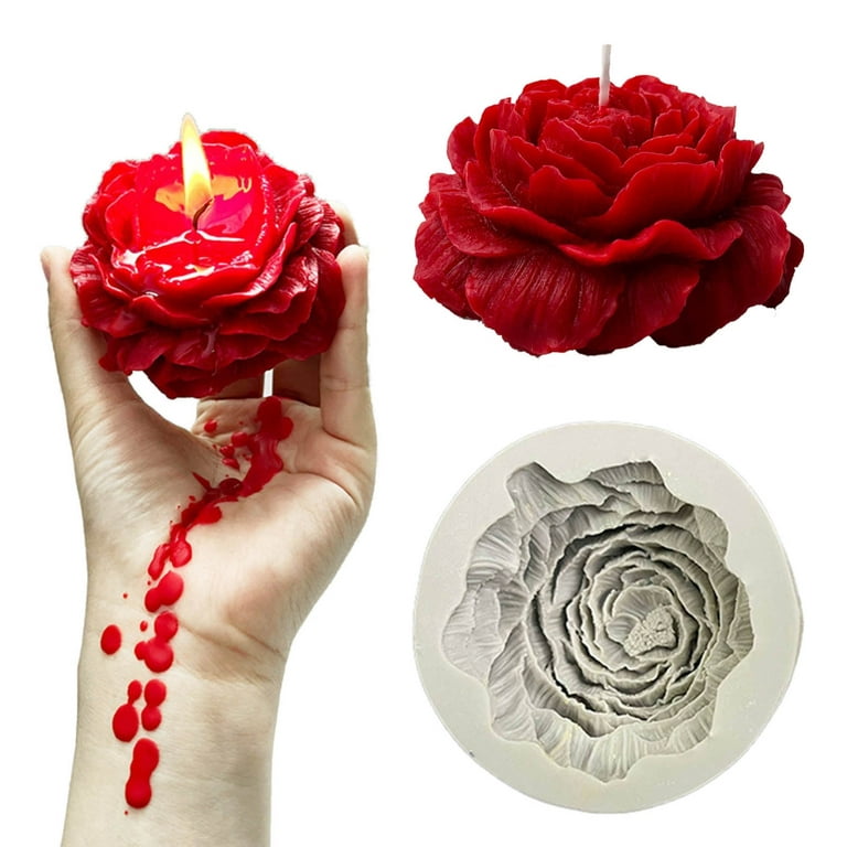 DIY 3D Rose Flowers Ball Silicone Soap Mold Candle Molds Mould For
