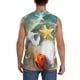 thumbnail image 4 of Fotbe Seashell On The Beach Men's Camiseta sin Mangas Estampada para Hombres, Playera Casual para Gimnasio, Entrenamiento, Playa-Medium, 4 of 7