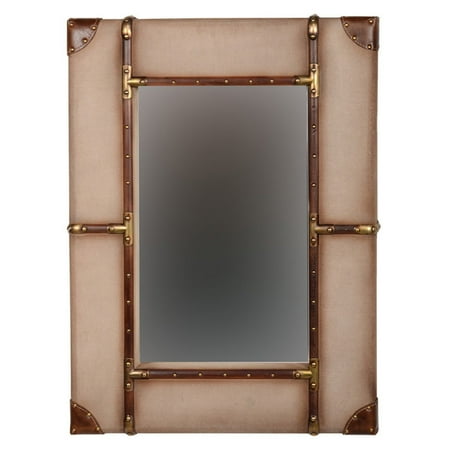 - Linon Canvas Wrapped Aluminum Frame Wall Mirror, Beige, Multiple Sizes