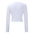 thumbnail image 4 of gakvbuo Sweaters For Women Fall Fashion 2022 Pullover Sweatshirts Womens Fashion Solid Color Long Sleeves Blouse Round Neck Casual Slim Fit Kink Tops, 4 of 7
