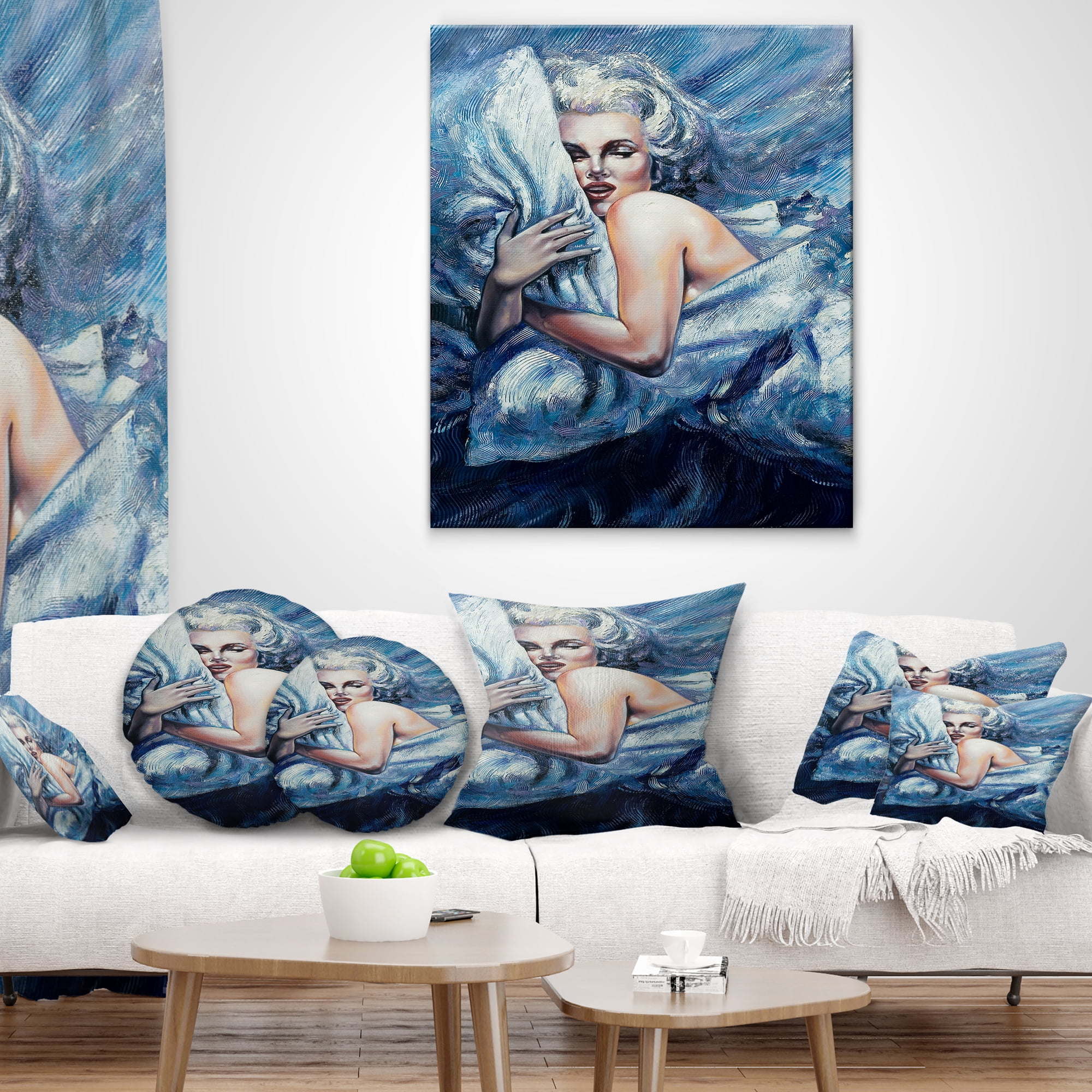 Designart The Wood River on a Decline - Abstract Throw Pillow - 16x16