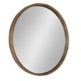 thumbnail image 4 of Kate and Laurel Hutton Round Decorative Wooden Frame Wall Mirror, 30 Inch Diameter, Natural Rustic, Modern Circle Bathroom Mirror for Over Sink with Thick Frame Profile, 4 of 8