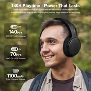 Srhythm Nicecomfort 35 (2nd Gen) Hybrid Noise Cancelling Headphones,Bluetooth 6.0, 5Microphones with ENC, Transparency, Spatial Audio, 140H Playtime, Low Latency, Custom EQ via App