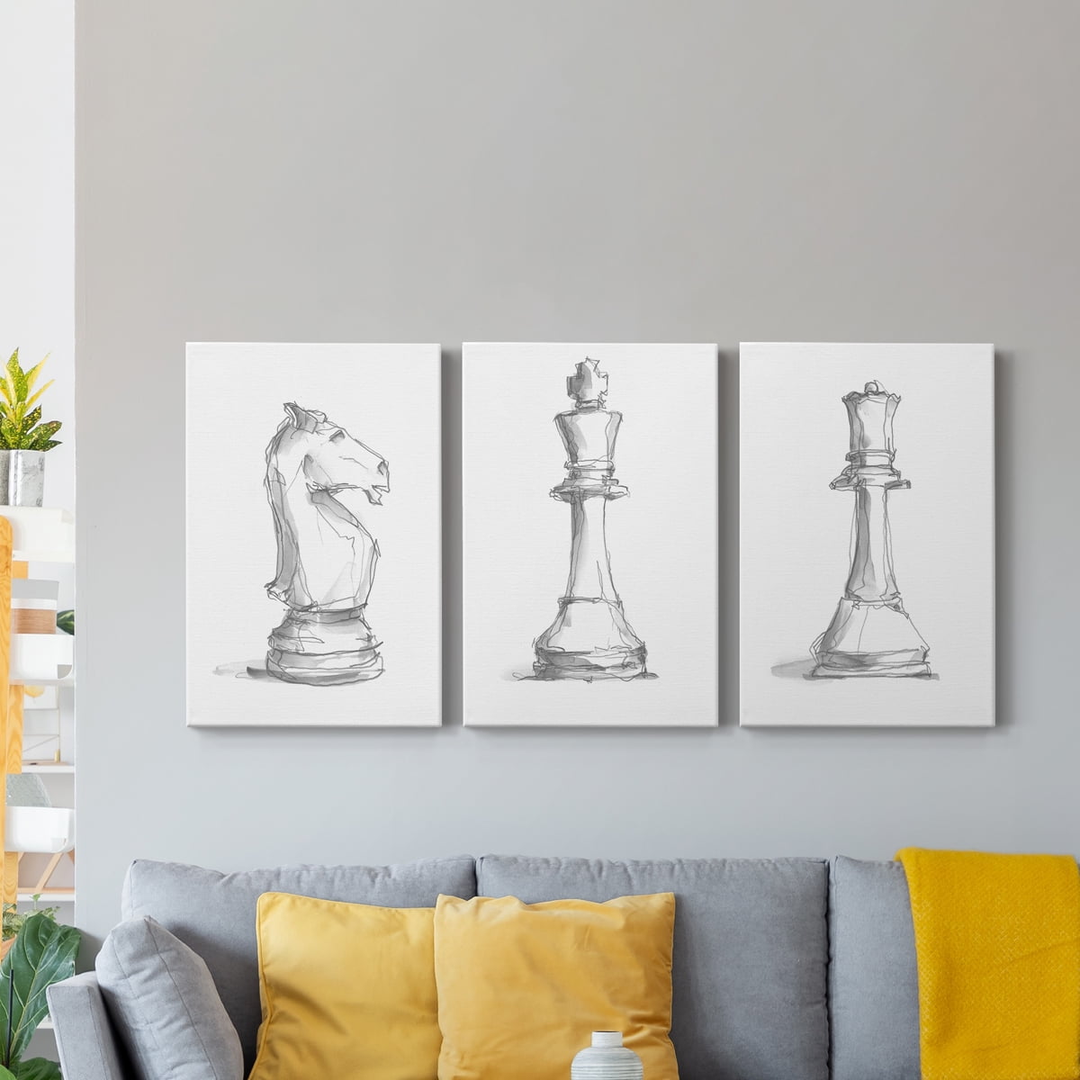 Chess Piece Study I Premium Gallery Wrapped Canvas - Ready to Hang - 32 x 48 Each