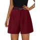 thumbnail image 1 of PRETTYGARDEN Shorts de Mujer de Tiro Alto Pierna Ancha Vino Rojo XL, 1 of 5